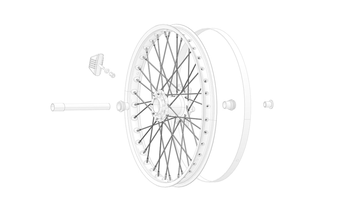 Front wheel spokes for 21"
